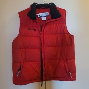 Red puffer vest